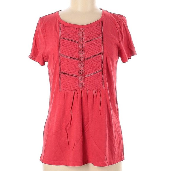 Talbots Tops - Talbots red embroidered t-shirt top blouse size medium M
